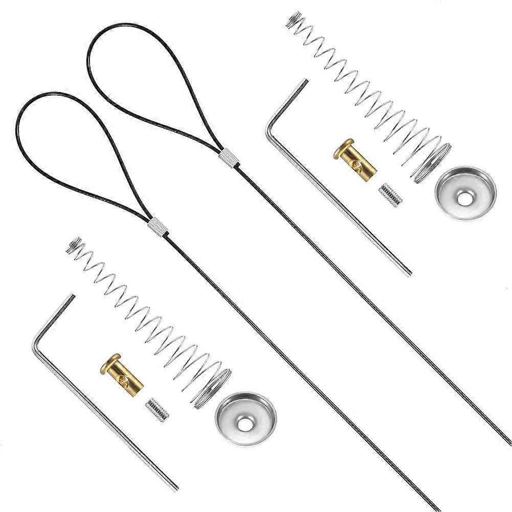 2 Sets Gate Latch Cable Pull String,Adjustable Spring Door Latch Opener, 2-6 Inch for Metal and Wooden Fences in Garden