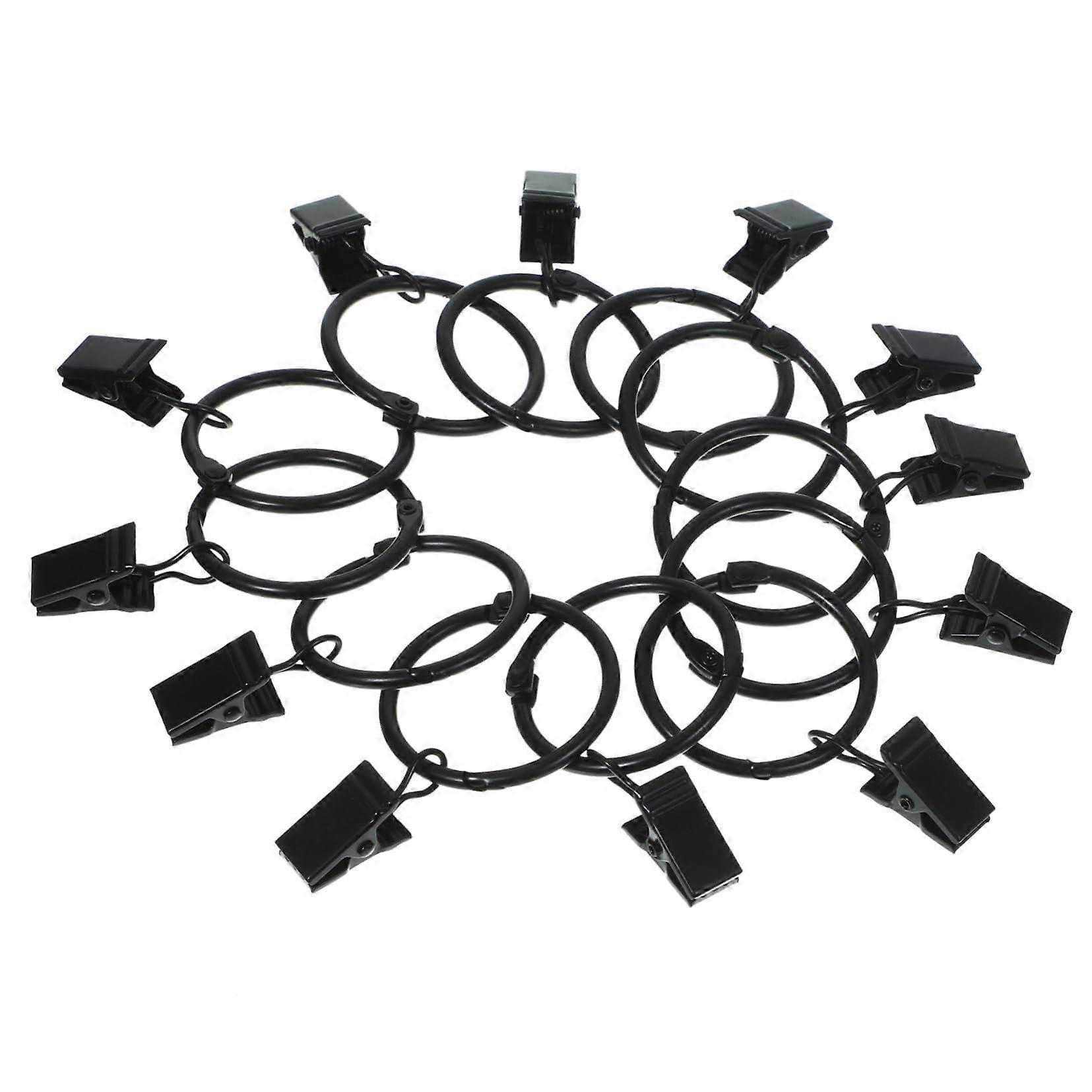 50pcs Curtain Clips Rust Resistant Drapery Hooks for Shower and Window Curtains Black 6.7x3.7cm