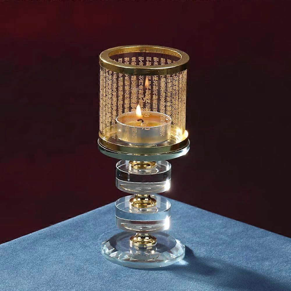 Crystal Lotus Lamp Base 14.5cm Windproof  Compassion Light Holder for Home Decor