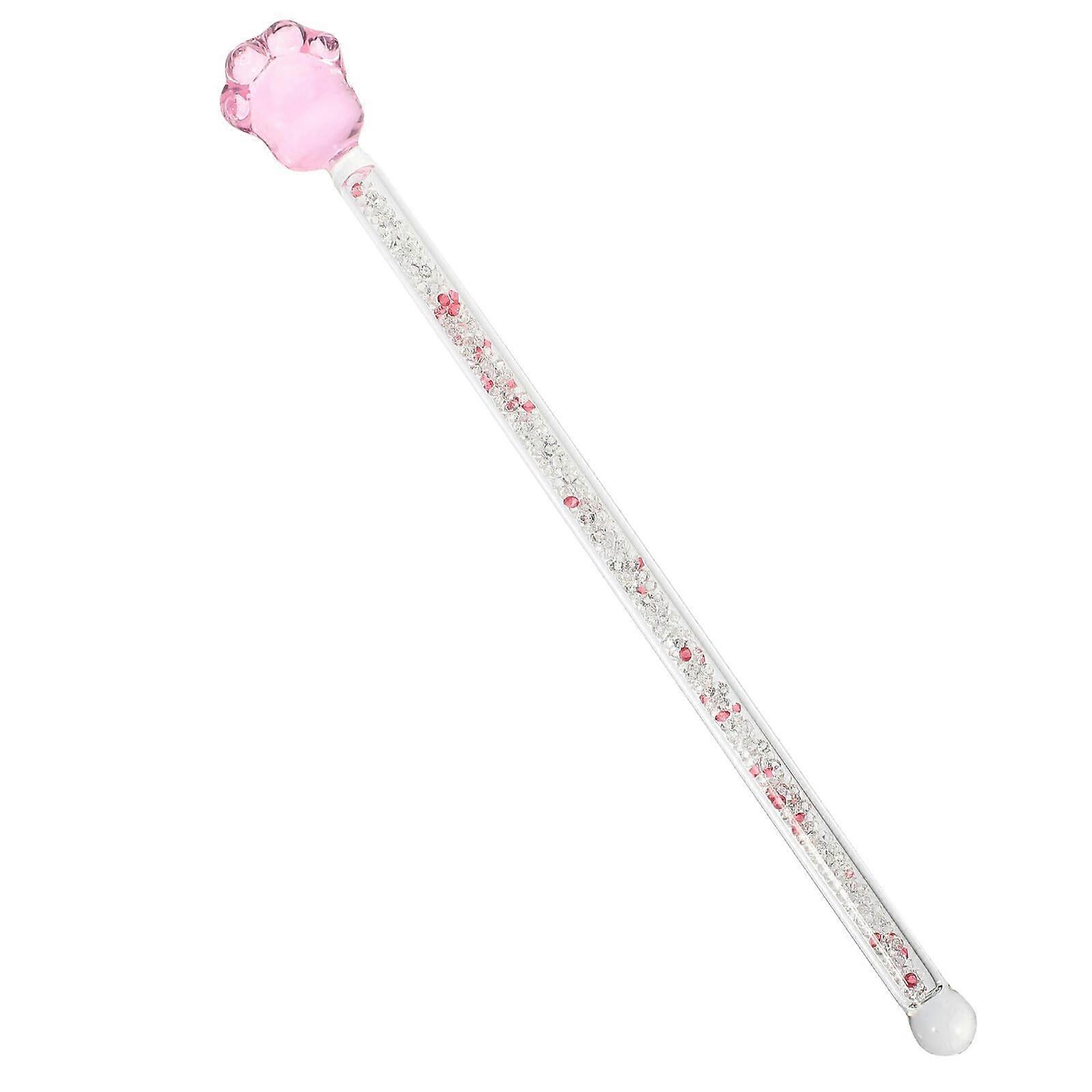 Glass Drink Stirring Rod with Ergonomic Handle for Coffee, Cocktail and Juice Mixing at Home, Bar or Cafe