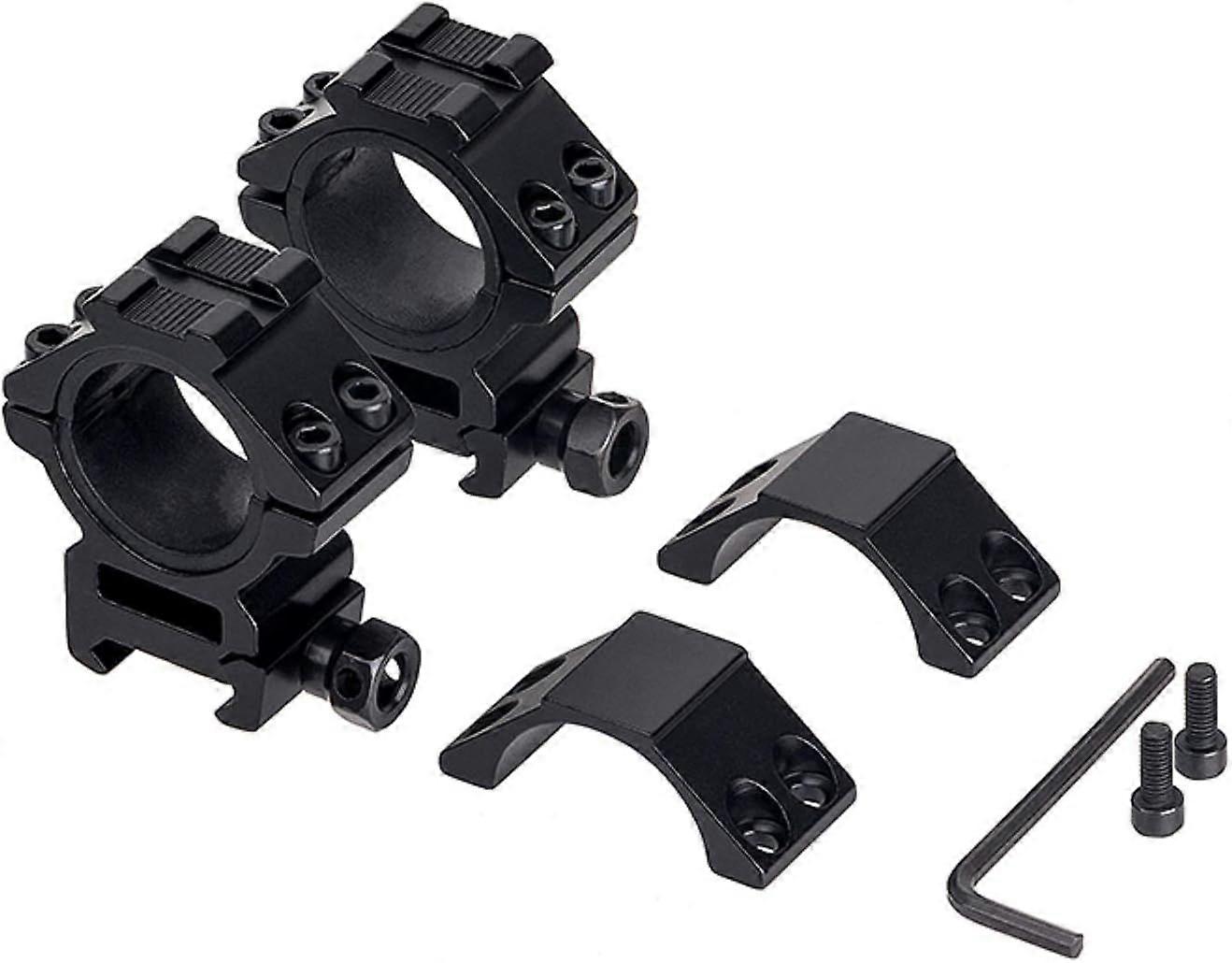 Low-profile scope mounts for Picatinny rail, heavy-duty scope rings with transparent design, aircraft-grade aluminum alloy with hard anodized finish