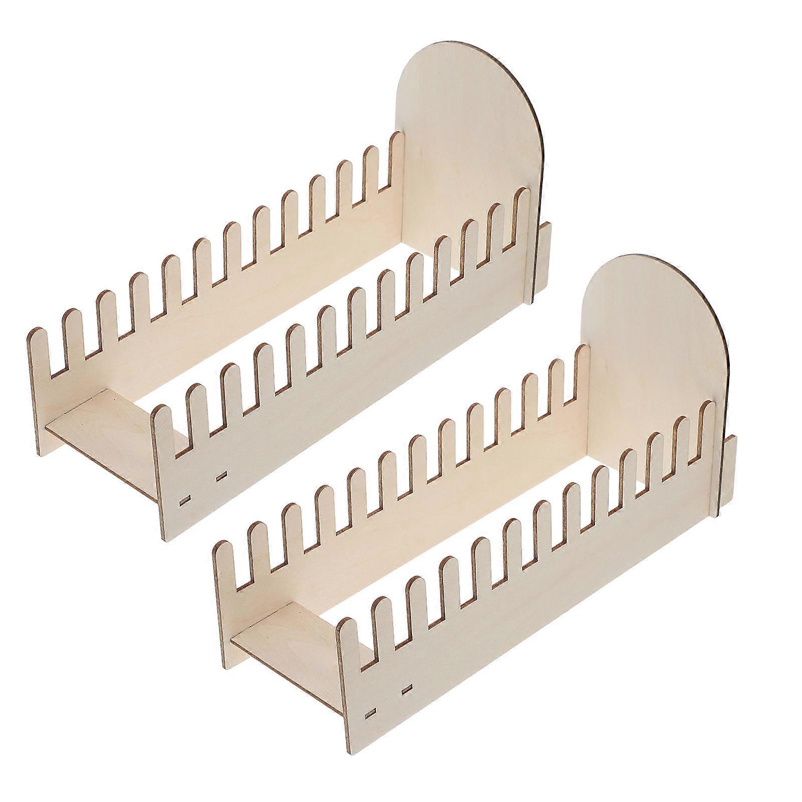 Card Display Stand Wood Organizer for Postcard Holder 2Pcs Display Rack