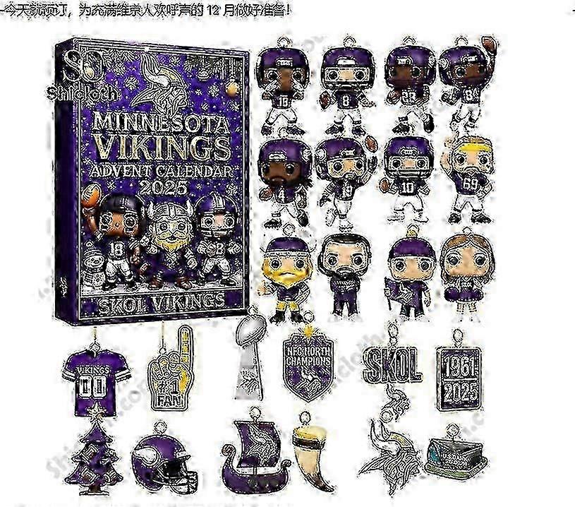 Minnesota Vikings Advent Blind Box Weihnachtsbaumschmuck Acryl Anhänger