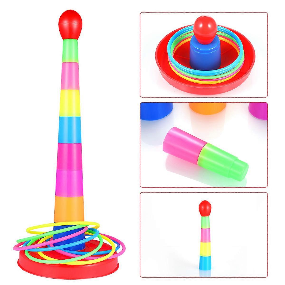 Plastic Ring Toss Toys for Hand-Eye Coordination 2Pcs Parent-Child Game