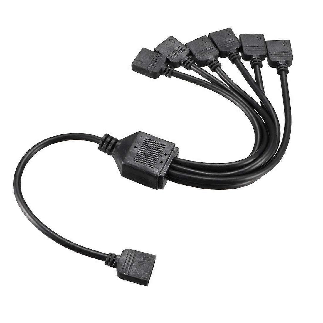 ARGB Splitter Cable 5V 3Pin 1to6 Extension for 5050 3528 LED Strips, 30cm Addressable RGB Sync