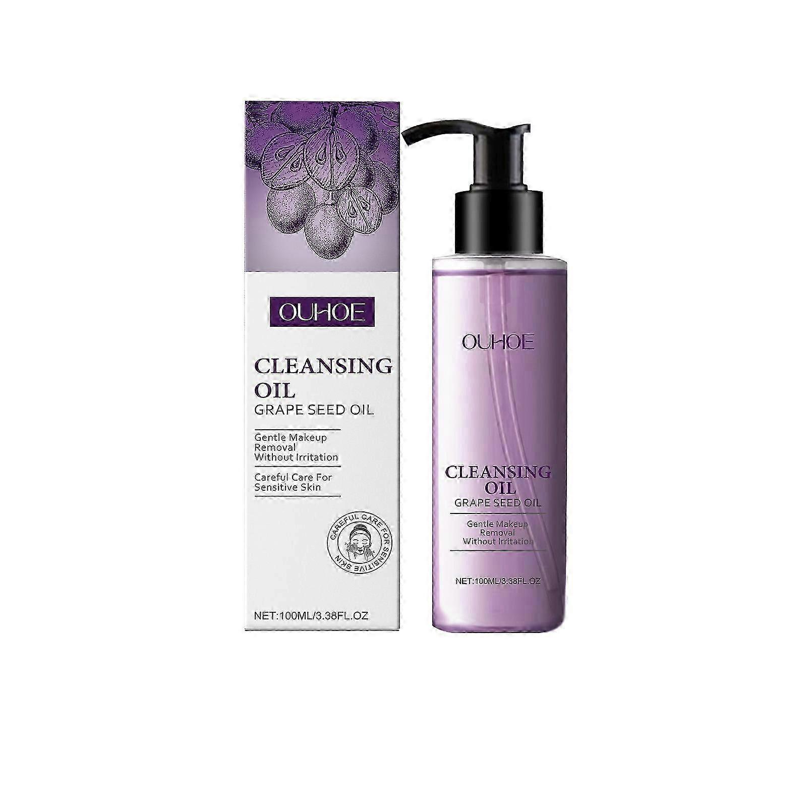 Grape Seed Cleansing Oil - Gentle Makeup Remover with Shea Butter & Vitamin E, 100ml