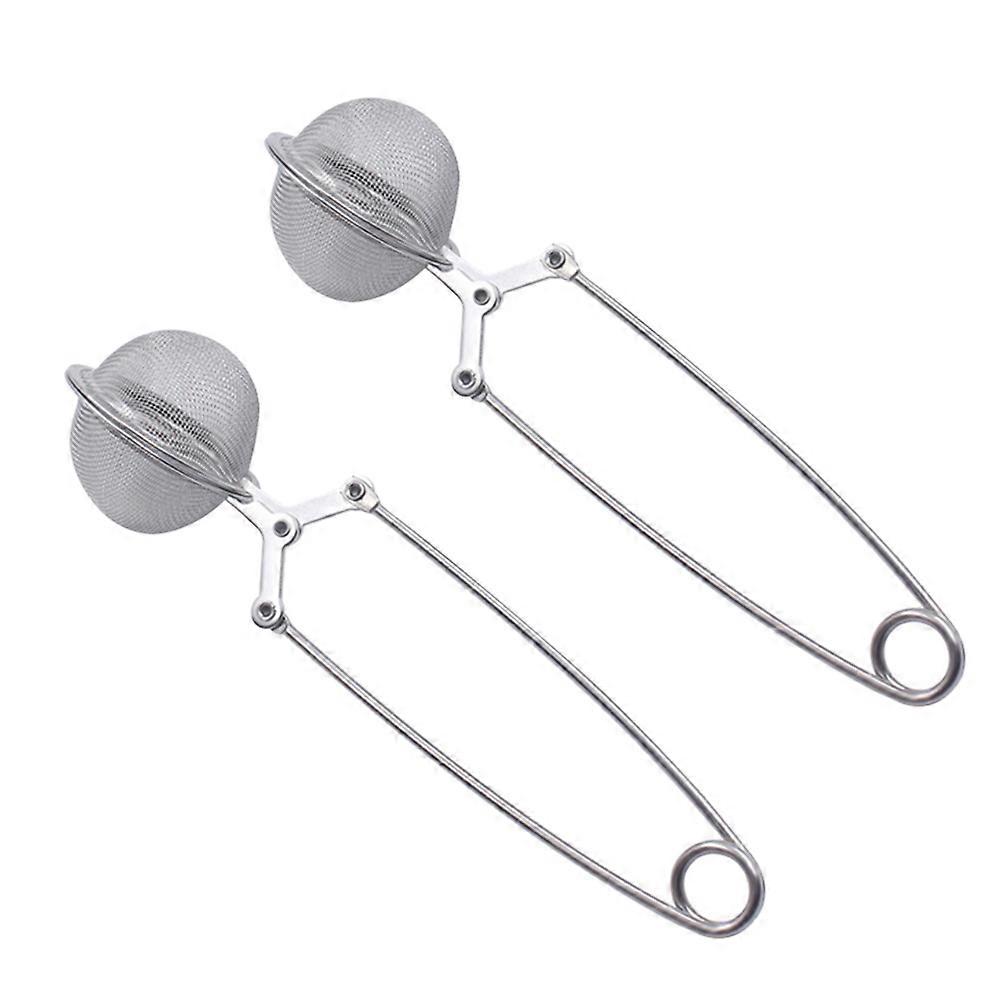 2Pcs Stainless Steel Handle Flour Strainers Home Kitchen Tools (Silver)