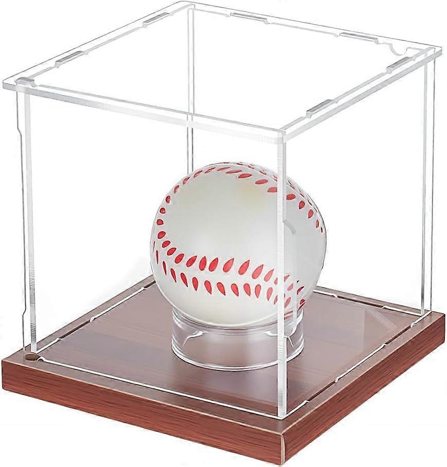 Baseball Display Case 4.6x4.6x4.6 Inch Acrylic Display Boxes Cube Baseball Holder Clear Storage Box Clear Display Case UV Protected Display Rack Showc
