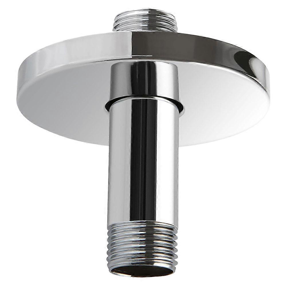Silver Replacement Rain Shower Head Straight Arm with Flange for Bathroom