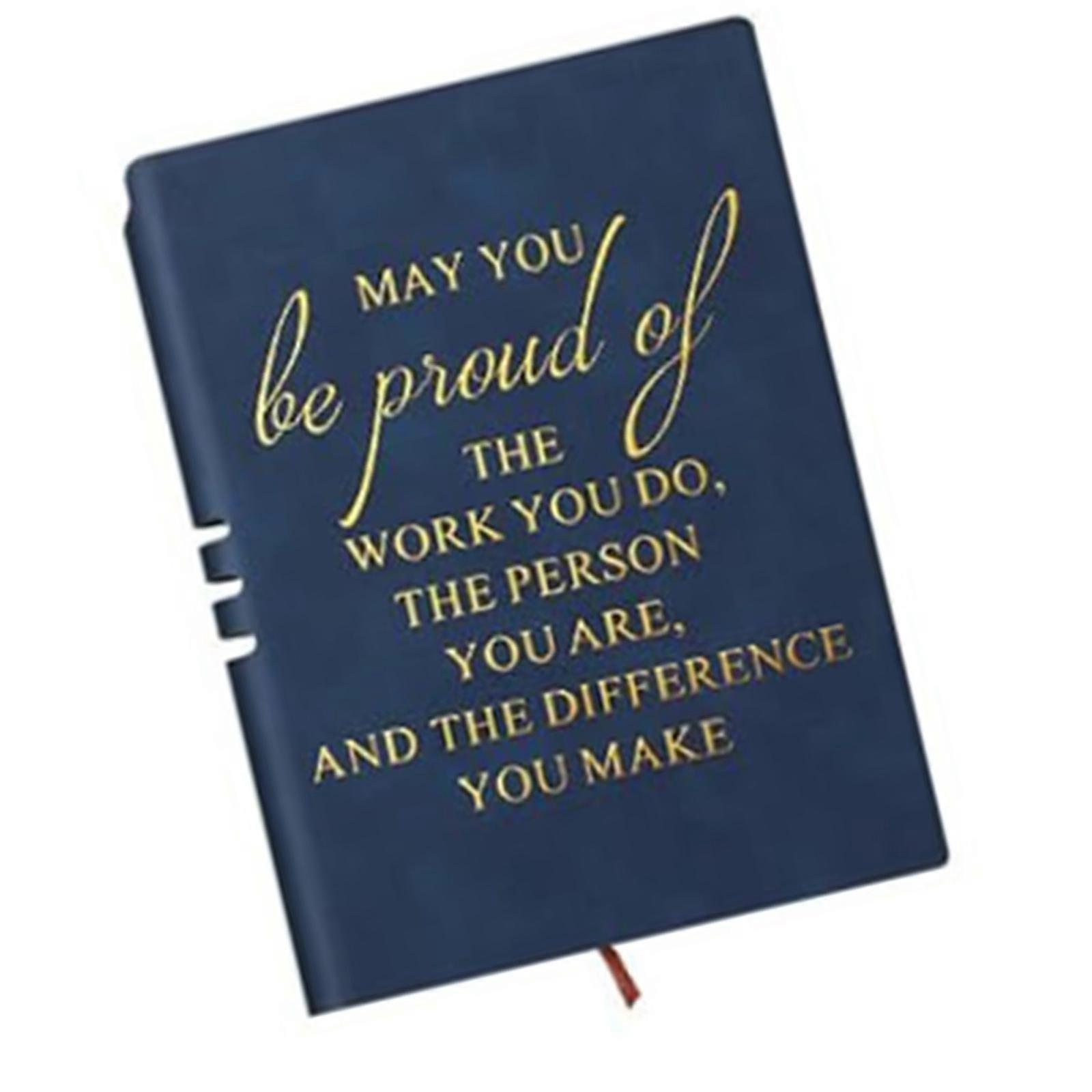 Leather Journal Notebook for Employee Appreciation Present Travel Notebook 200 Pages for Journalist Journaling Noting  Navy blue