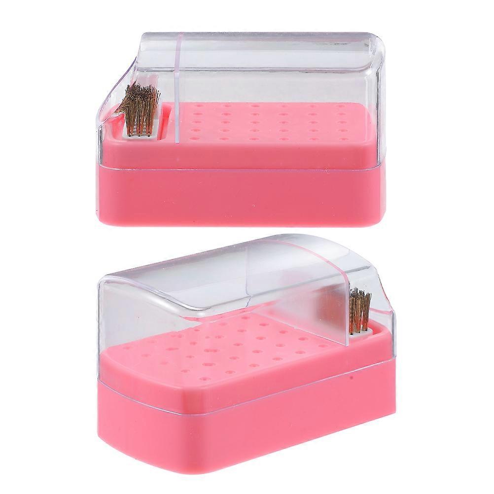 Nail Drill Bits Holder Organizer for Storage 2Pcs Plastic Nail Bit Case