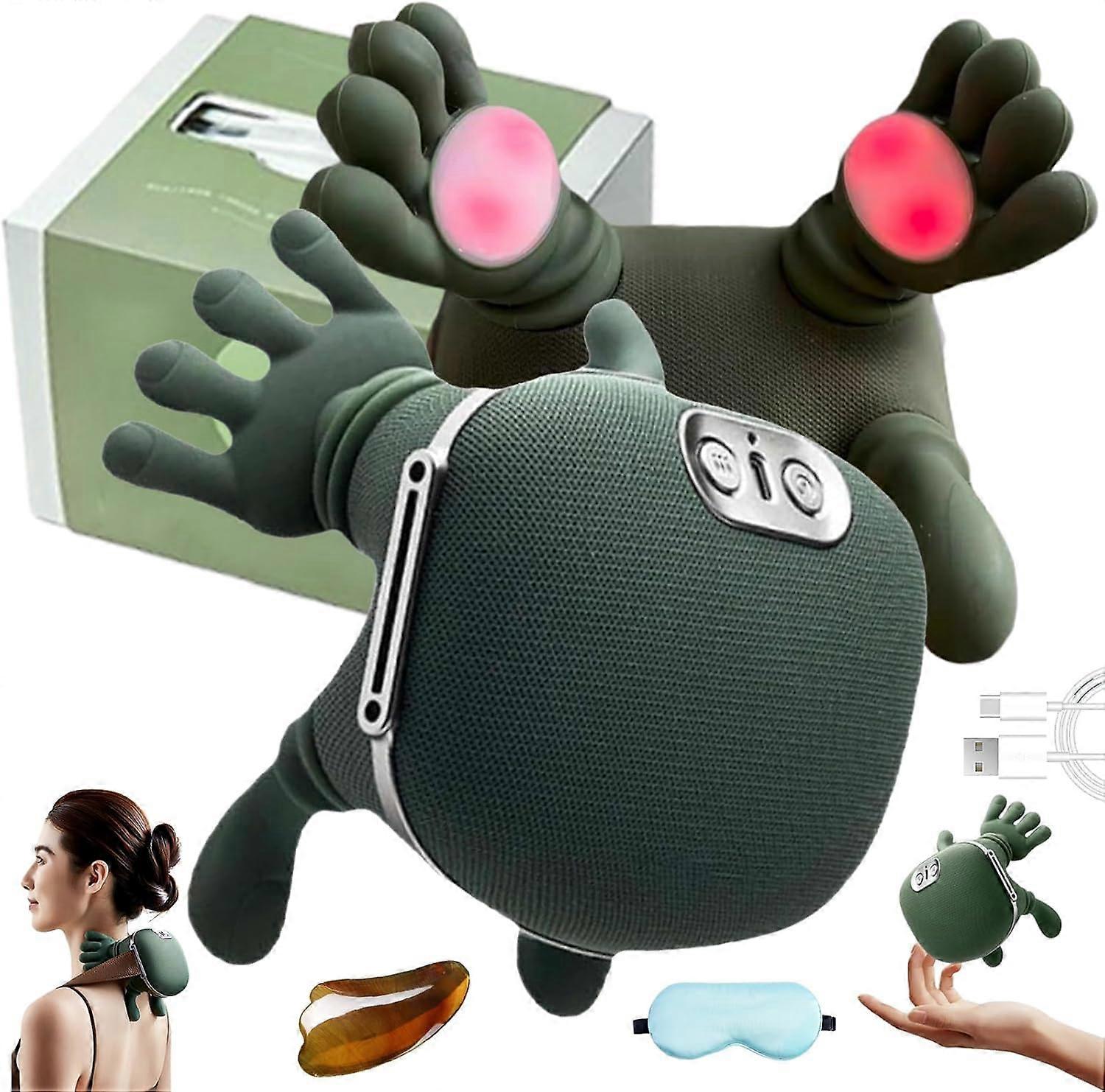 Cordless Heated Neck and Shoulder Massager with 4D Shiatsu Deep Tissue Relief and Adjustable Heat