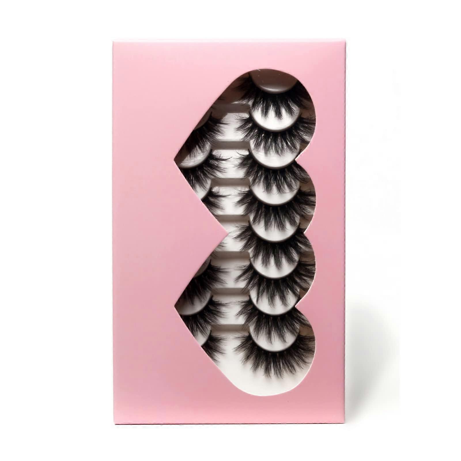 8 Pairs 3D Faux Mink False Eyelashes Fluffy Volume Cat Eye Natural Look Reusable