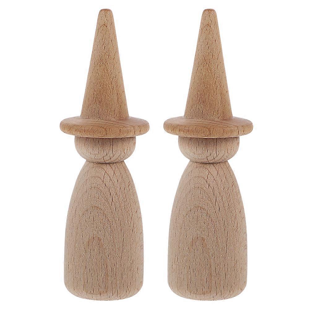 Wooden Peg Doll 2Sets Unfinished Peg People for DIY Craft Projects