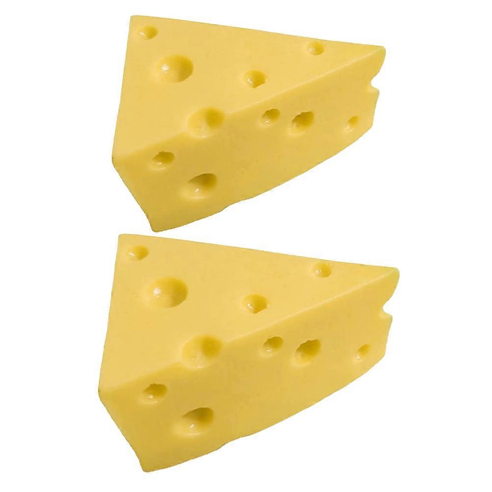Simulation Cheese Model for Decor 2Pcs Lightweight Fake Cheese Display