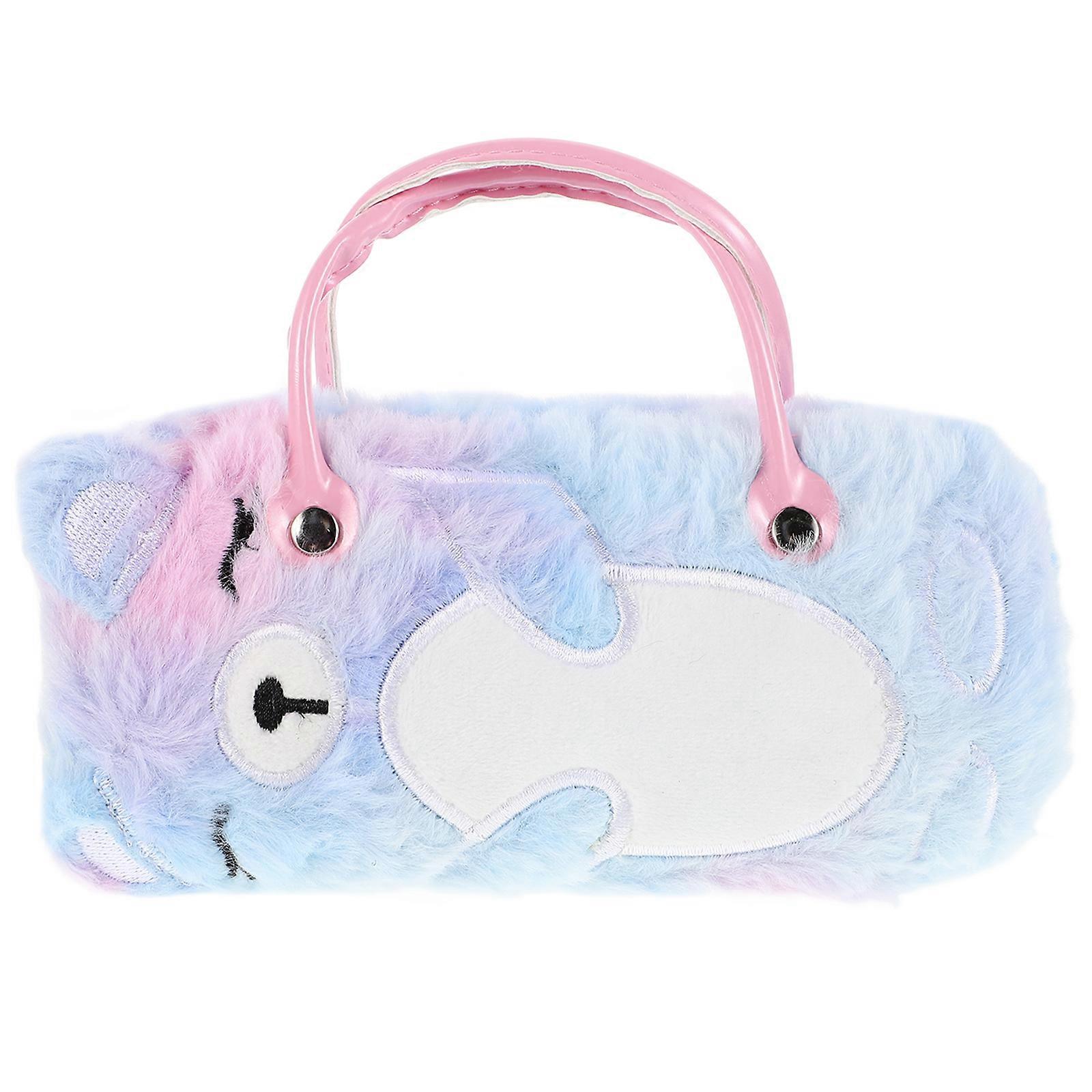 Hard Shell Plush Bear Eyeglass Case for Storage Cute Pouch for Kids