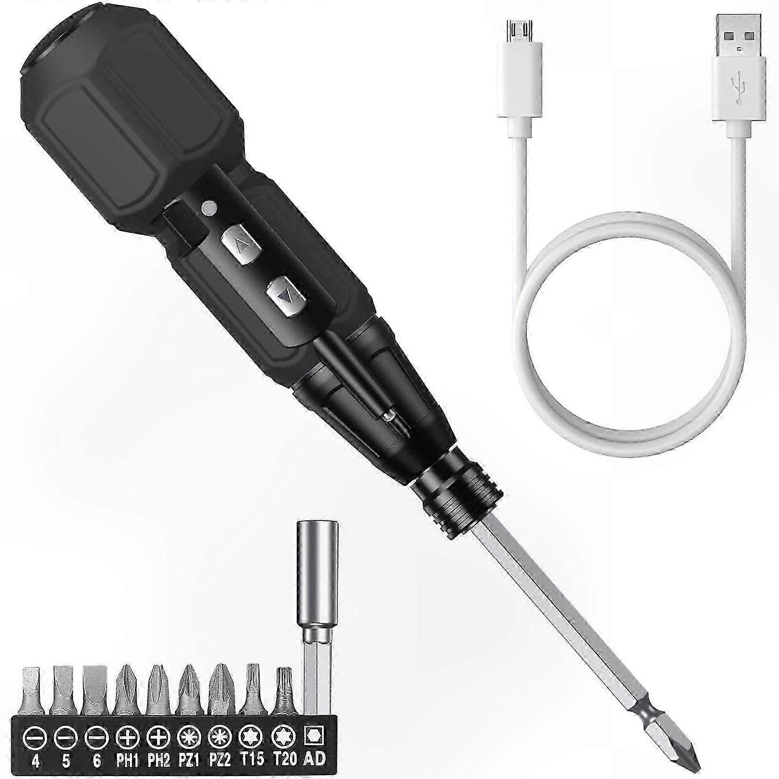 Cordless Black Electric Screwdriver Tool