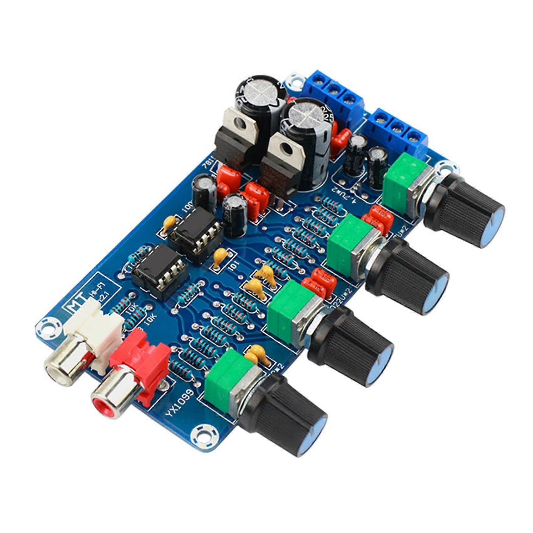 Preamplifier Board With Volume Tone Control, Treble Midrange EQ, Finished Board, Dual 12V18V AC