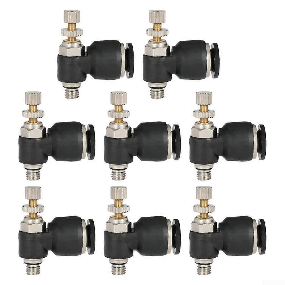 8 Pneumatic Push On Connectors 8 Piece Set Air Flow Control Fittings Compatible With Standard Pneumatic Tubing