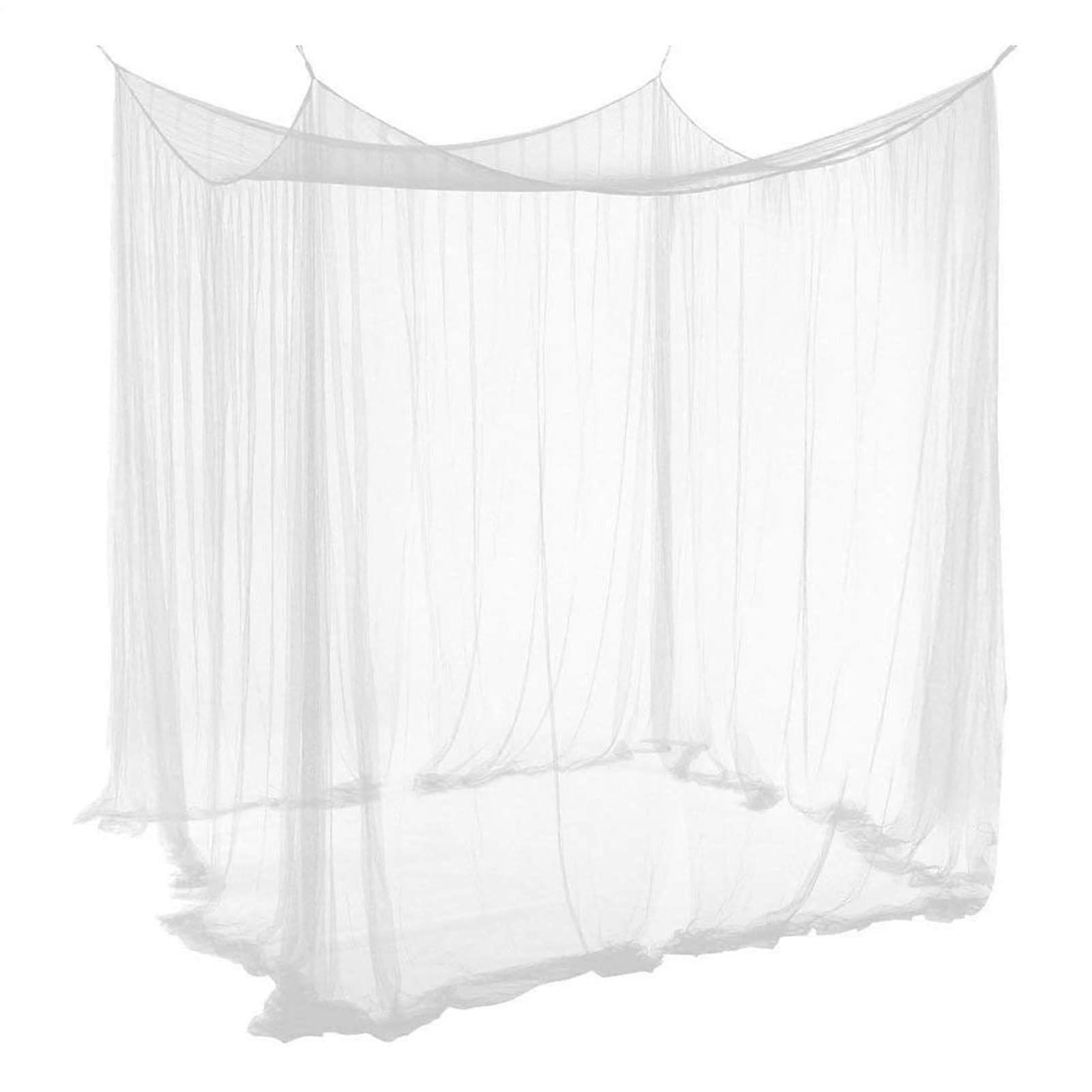 Bed Mosquito Net with Hexagonal Mesh Shield, Quick Zipper Entry, White Single Door, Storage Bag