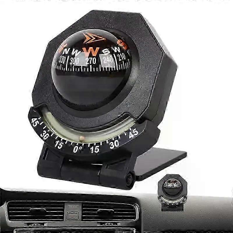 Car Dashboard Compass WithSlope Meter 2-In-1 Foldable High Precision Navigation Car Mount Compass Ball Compass For Vehicle Boat