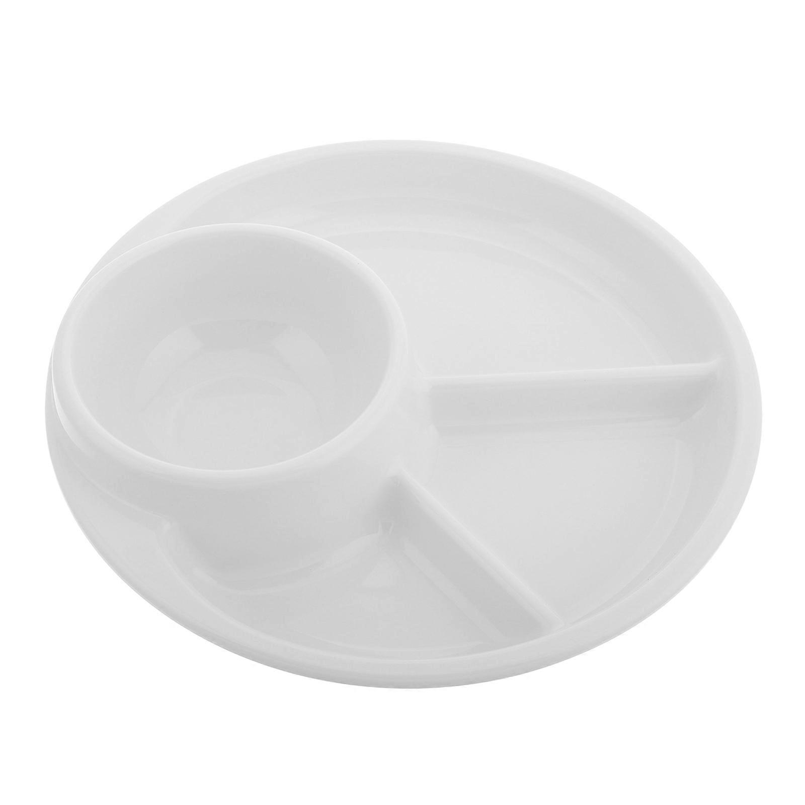 Portion Control Divided Plates for Healthy Eating White 3 Compartments