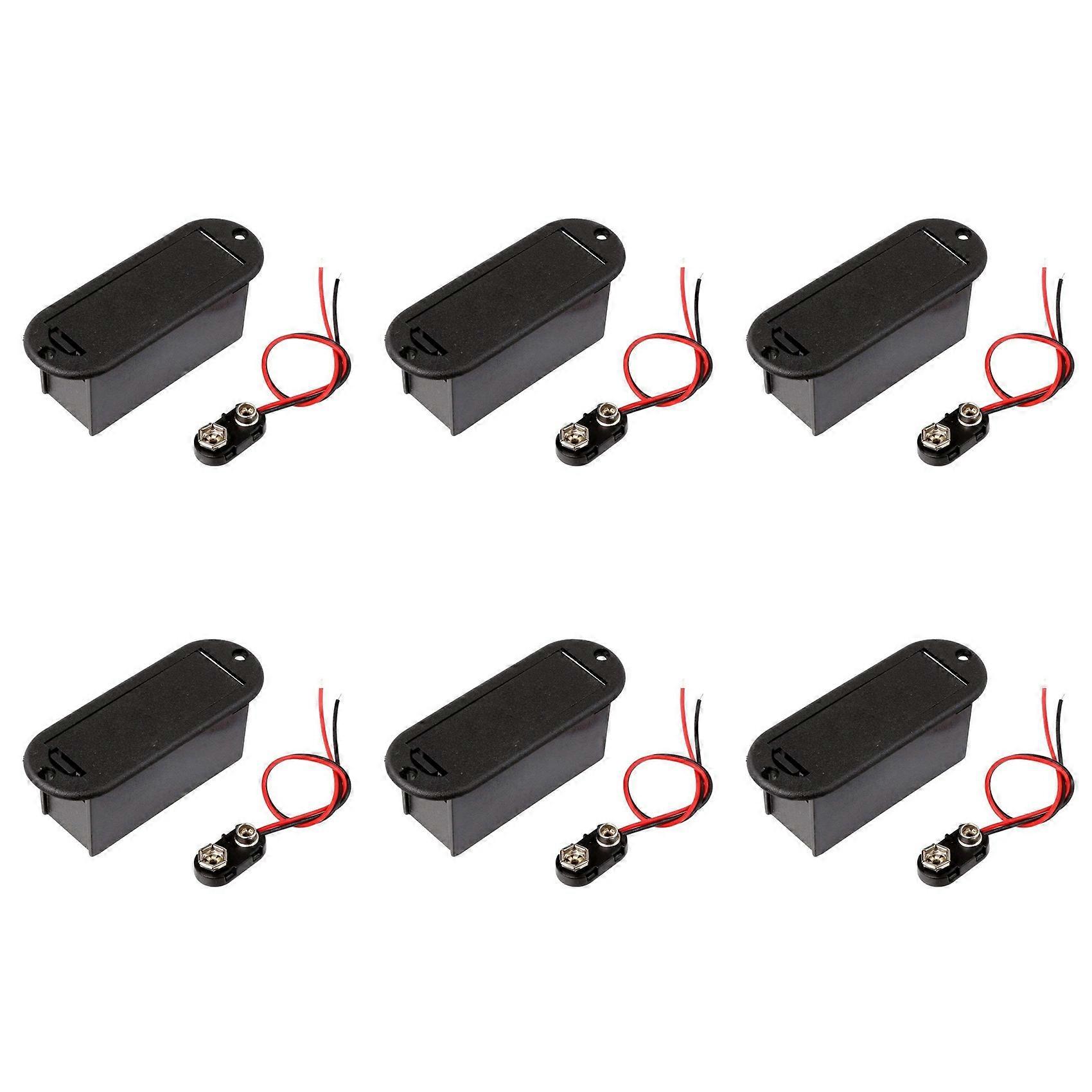 6X 9V batterihållarfodral för aktiv gitarrbas pickup.