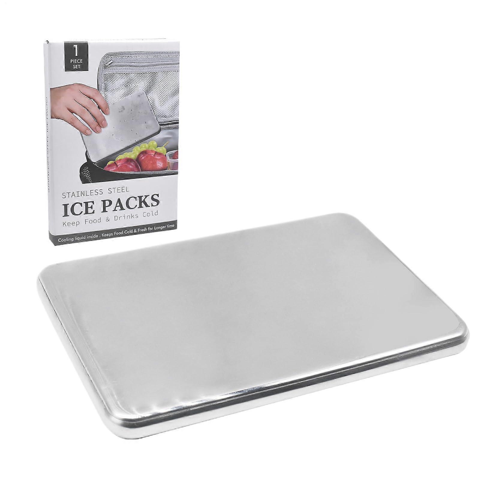 Stainless Steel Ice Pack for Lunch Boxes and Coolers, Reusable LeakProof Long Lasting Cooling
