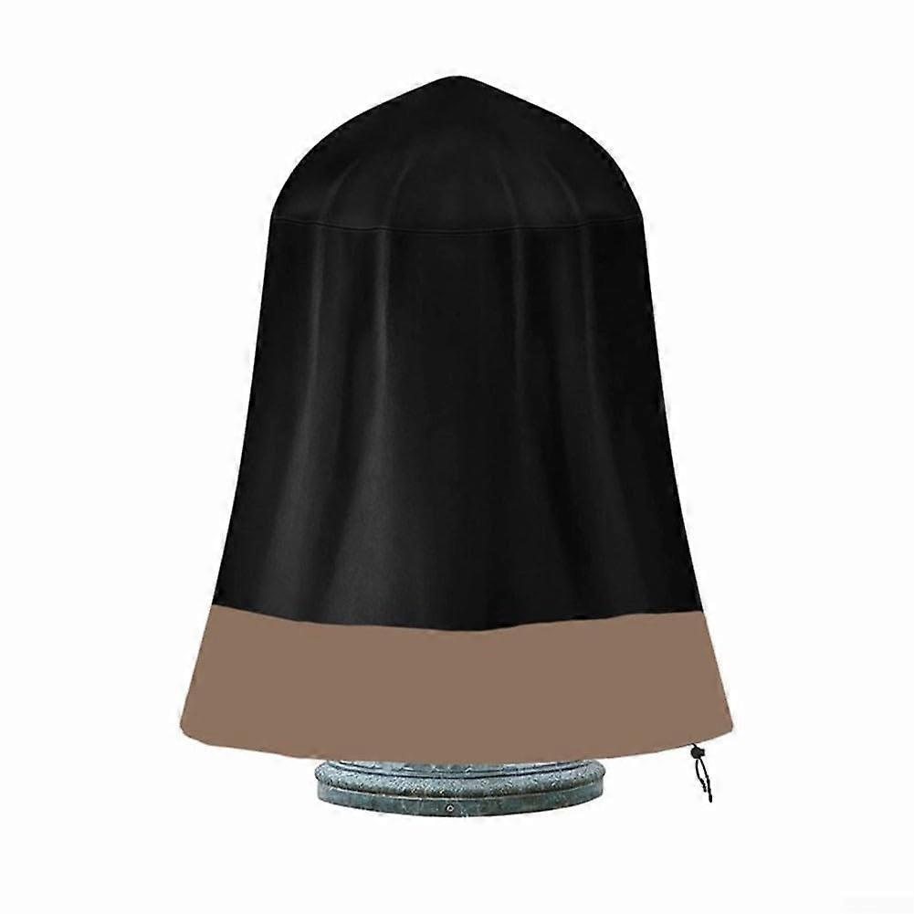 Fountain Cover Waterproof Heavy Duty 420D Polyester with Drawstring for Bird Baths Statues Black