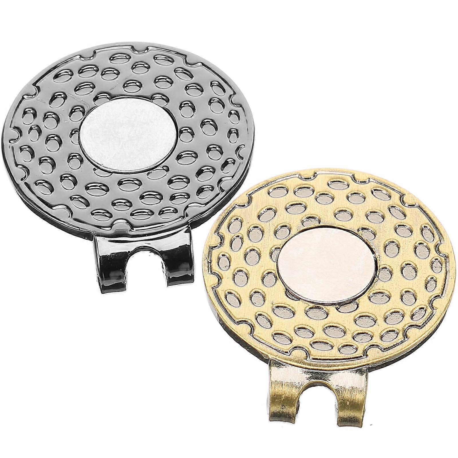 Golfboldmarkør Hatteklemme til Hatte 2 stk. Bærbart Golftilbehør i Zinklegering