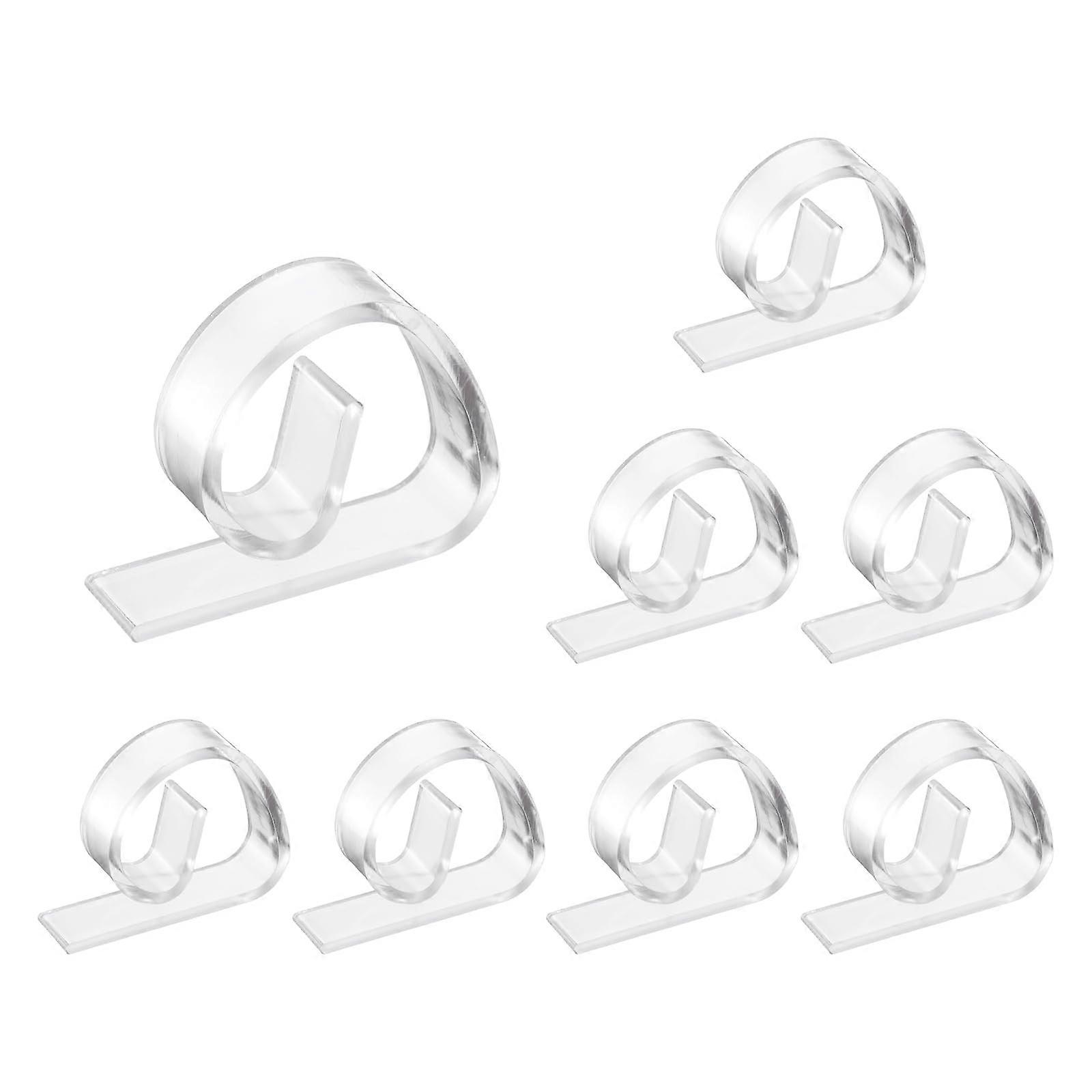 8 Pack Clear Plastic Tablecloth Clips with Windproof Curved Grip for Picnic Party Wedding Dining