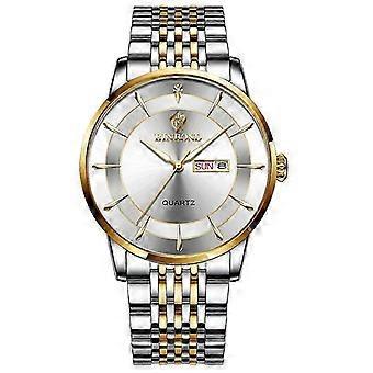2026 BINBOND B2077 30M Waterdicht Quartz Lichtgevend Horloge Herenhorloge met Vlindersluiting en Stalen Band