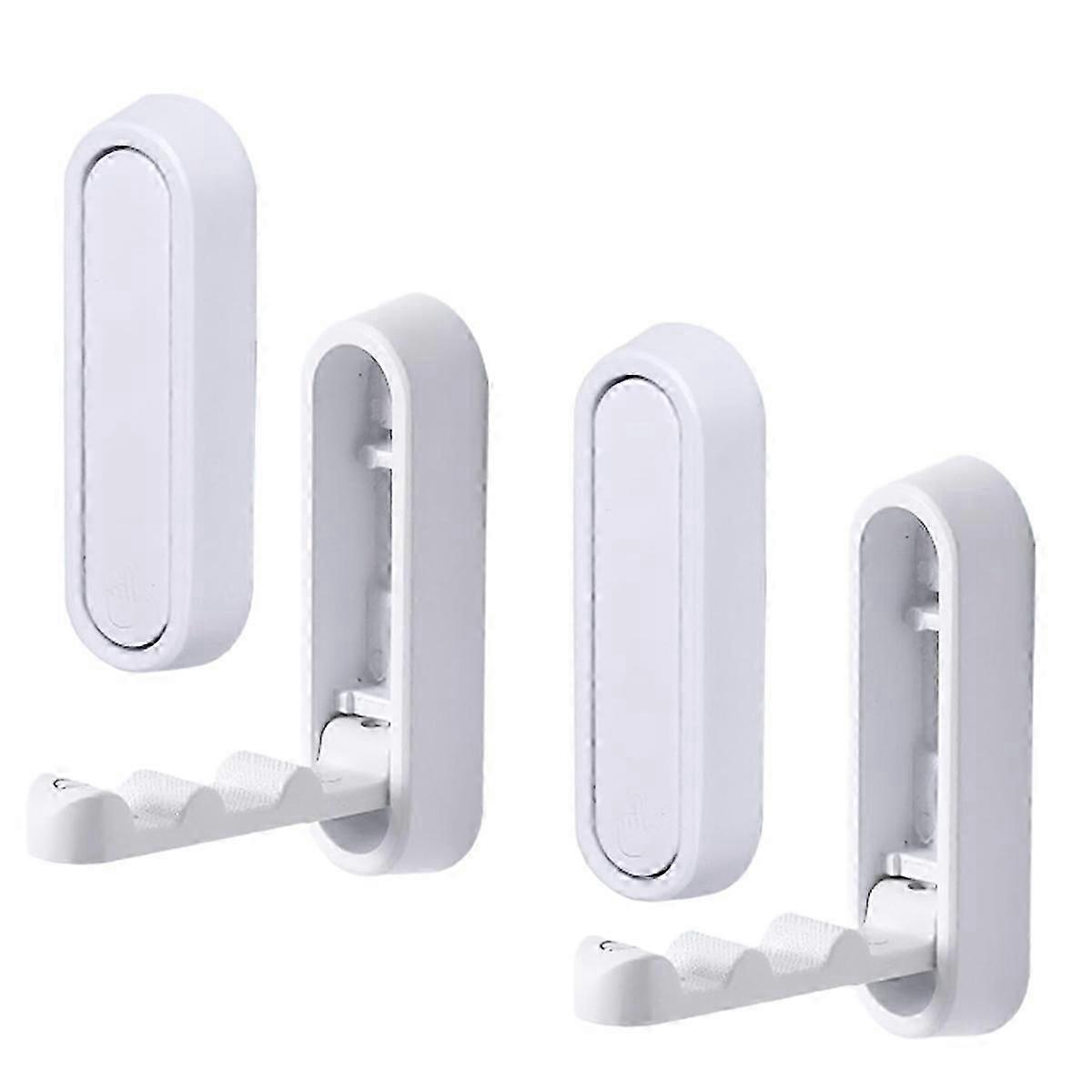 4PCS Folding Coat Hooks, Foldable Wall Hooks, Heavy Duty Zinc Alloy Wall Hook Space-Saving Design