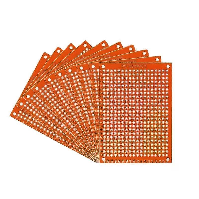 10pcs Universal PCB Prototype Perforated Grid Board Kit 5x7cm Single Sided PCB Breadboard Circuit Boards for DIY Soldering