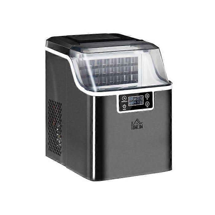 HOMCOM 3.2L Compact Ice Machine, with LCD Screen and Accessories - Black