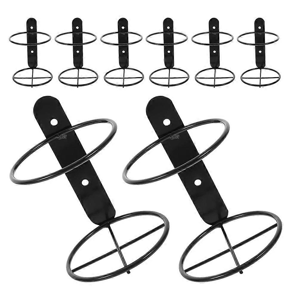Wall Mounted Rack Single Iron Holder for Storage 8Pcs Black