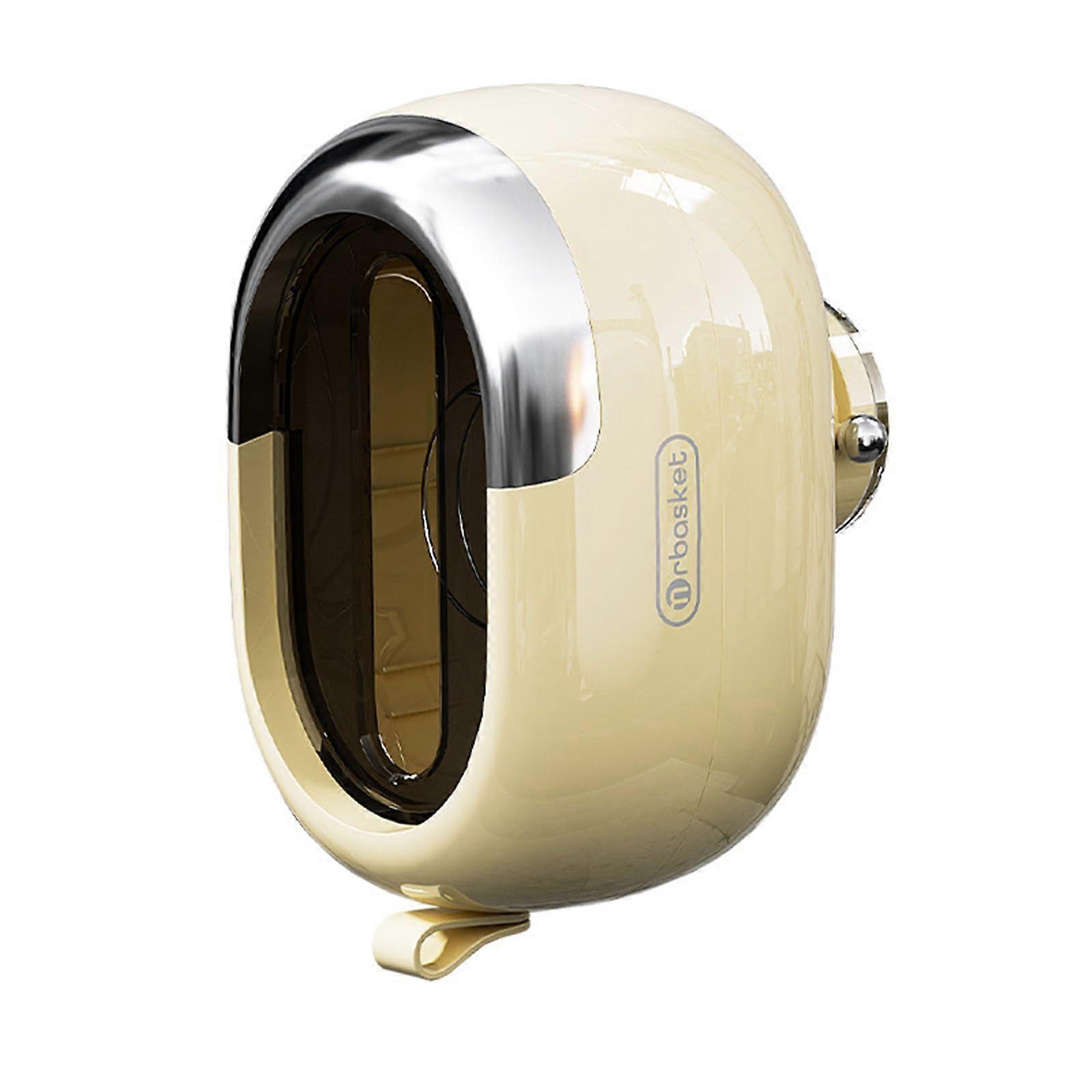 Wall Mounted Tissue Holder PET Suction Cup Bathroom Dispenser Easy Refill Space Saving Milk Silver