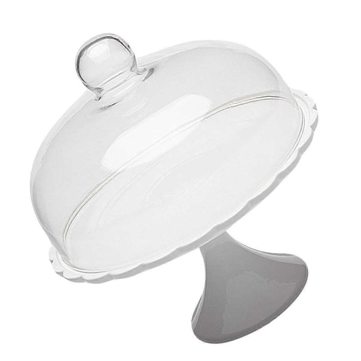 Cake Stand with Dome Lid, Ceramic Serving Plate for Elegant Dessert Display and Freshness