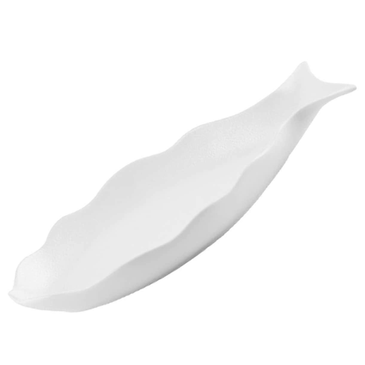 12 Inch Fish Shaped Serving Plate Ceramic Platter for Steaming Baking Seafood and Appetizers