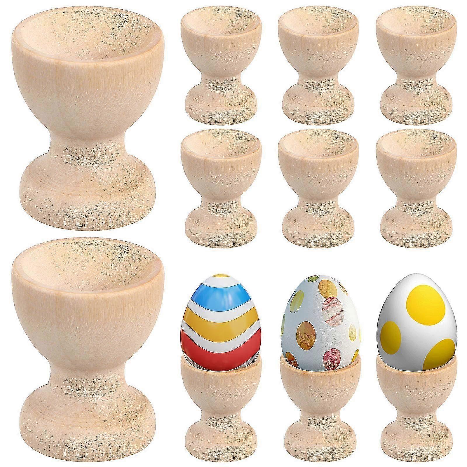 24pcs Wooden Egg Holders Egg Cups Egg Storage Holders Easter Egg Cups for Home