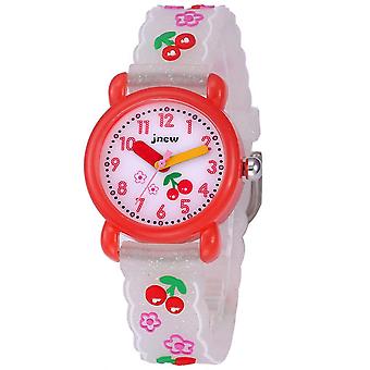 Veeki 3D Kids Watch, Cute Cartoon Fruit Print Silicone Strap, Waterproof Watch for Girls and Boys 2-12 Years Old, Best Gift for Kidswhite