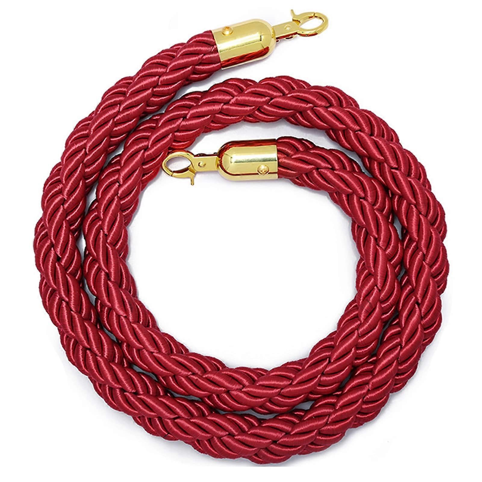 Blue Braided Rope Barrier Crowd Control Stanchion 4ft Queue Divider Durable Hemp Rope