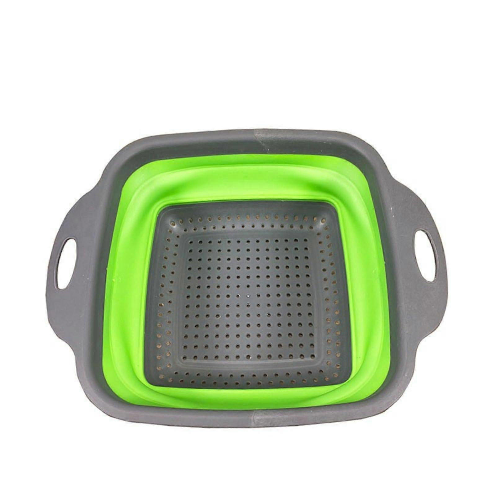 Collapsible Colander Folding Strainer for Vegetables and Fruits Green Small SpaceSaving Design