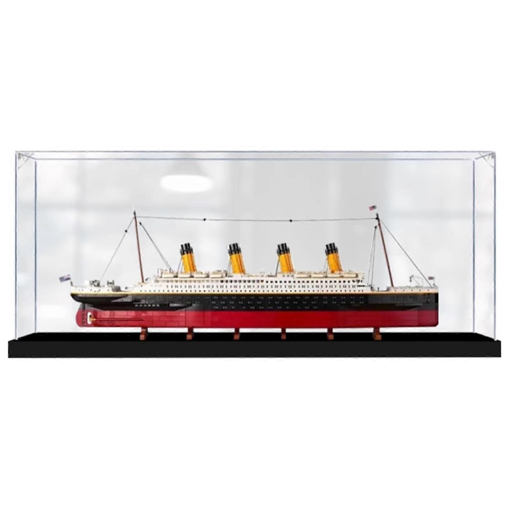 Titanic Display Case Clear Acrylic Dustproof UV Protection for  10294 Model Showcase