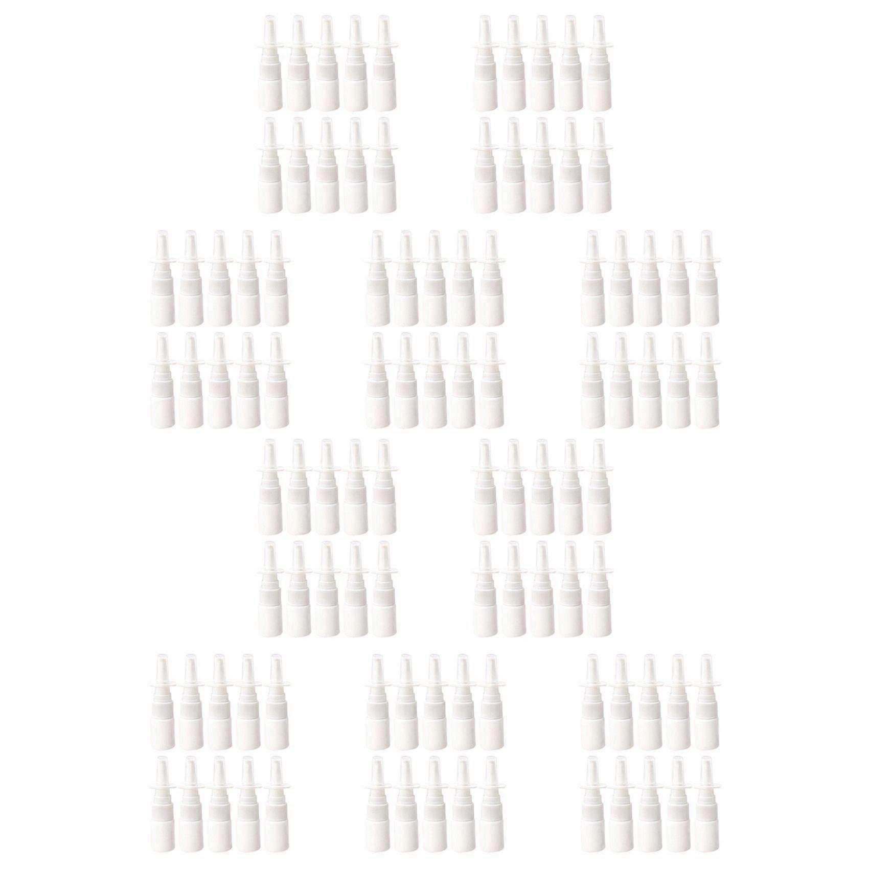 100Pcs 10Ml Spray Bottle Refillable Plastic Mist Nose Nasal Sprayer