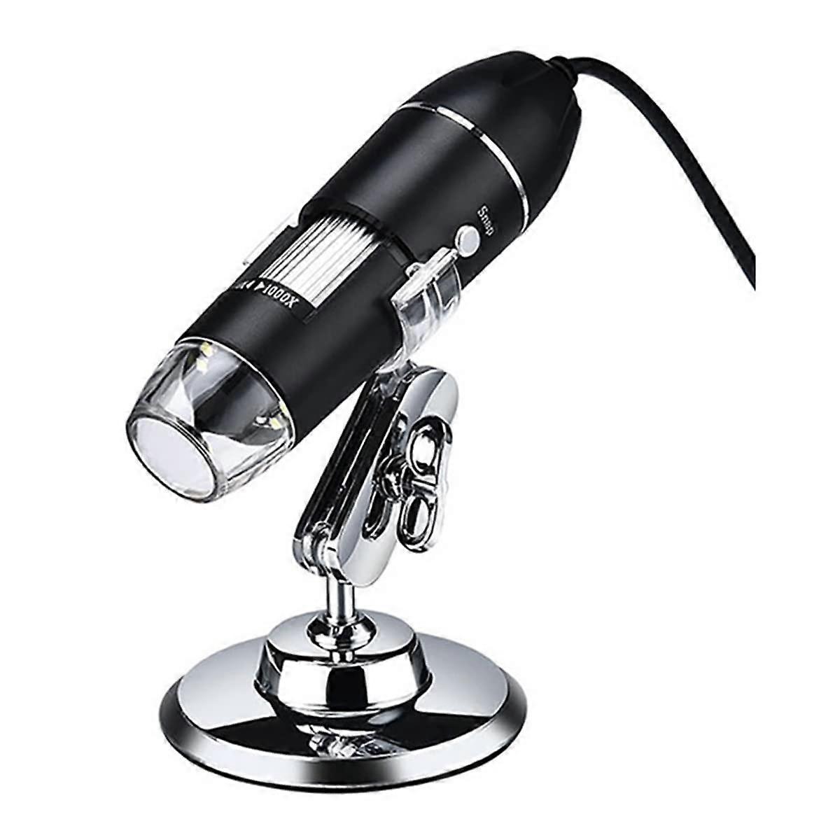 1600X Digital USB Microscope Camera with LED Light and 360° Rotating Stand for PC