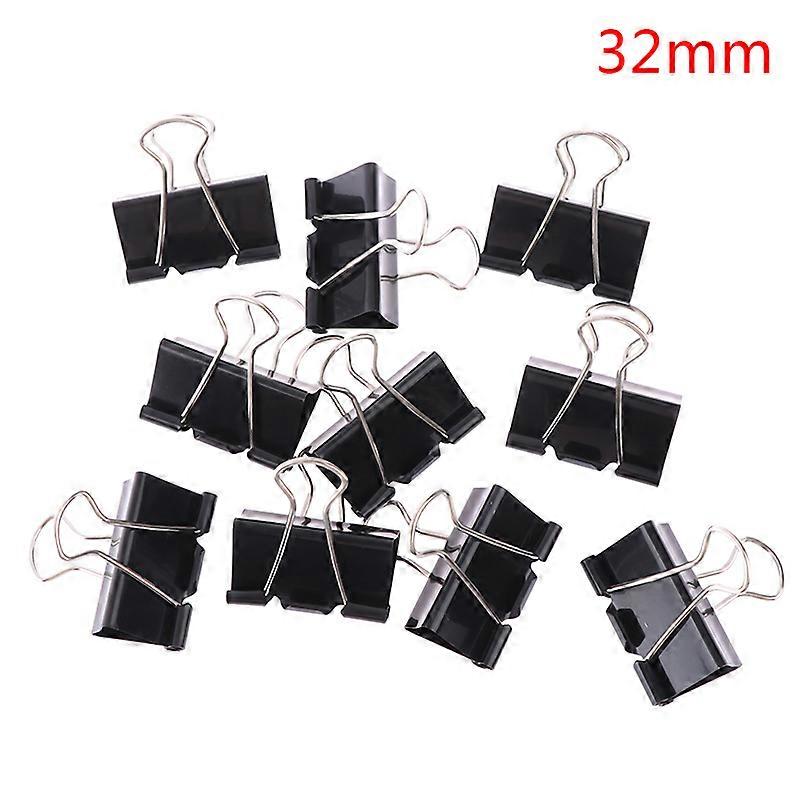 10 pcs Black Metal Binder Clips Notes Letter Paper Clip Binding Securing clip