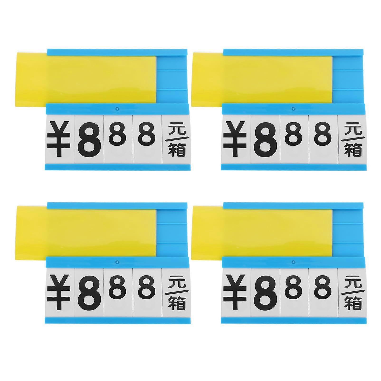 Waterproof Erasable  Tags with Adjustable Hanging Shelf Label Holders for Supermarkets 4pcs