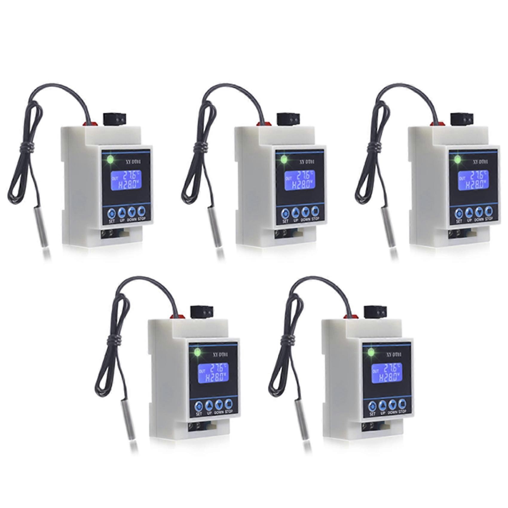5X XY-DT01 Digital Temperature Controller -40-110°C with LCD Display and Waterproof Sensor