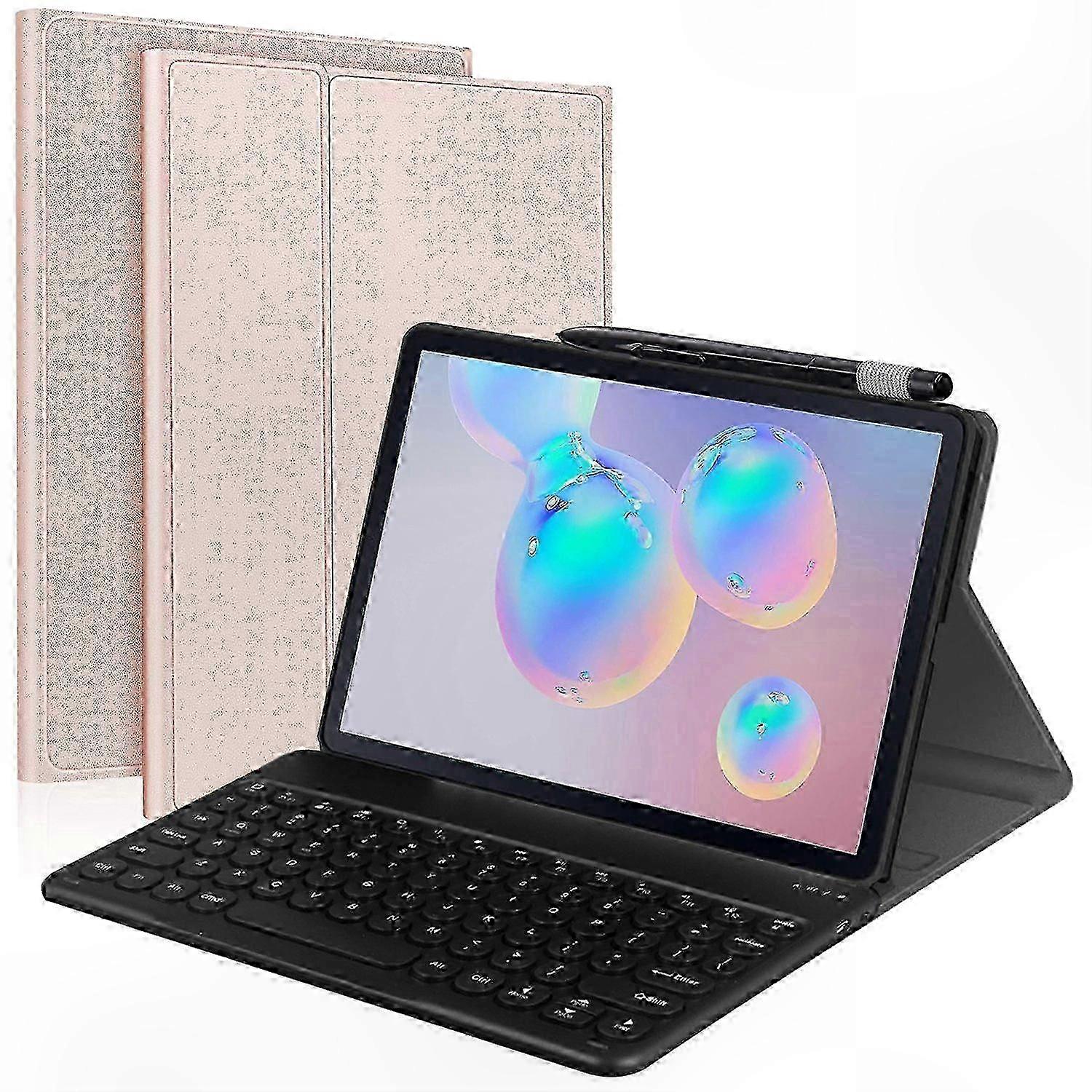 Bluetooth Keyboard Leather Case with Stylus Holder for 10.5 Inch Tablets